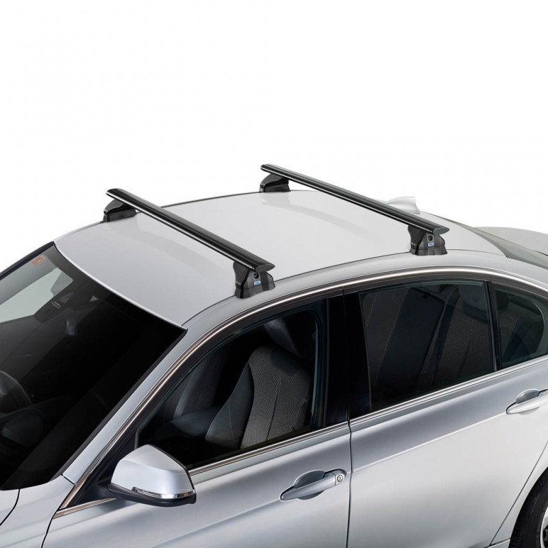 2 barres de toit Aluminium Aéro avec fixations sur rails intégrés